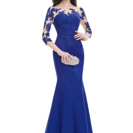 Robe Bleu Roi Dentelle