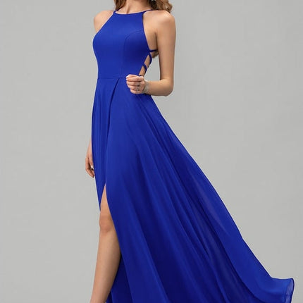 Robe Mousseline Bleu Roi